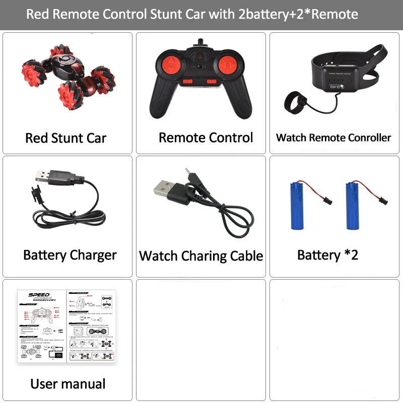 C019S Red 2Remote 2B LH-C019S пульт дистанционного управления трюк Автомобильный датчик жестов управление RC автомобиль внедорожный автомобиль двухсторонний Вождение трюк автомобиль для детей - Цвет: C019S Red 2Remote 2B