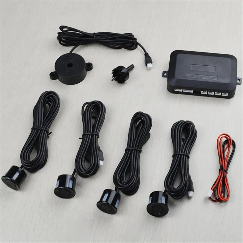 

New 12V Car Parking Sensor Kit Reverse Backup Radar Sound Alert Indicator Probe System 4 Probe Beep Sensor Car Detector