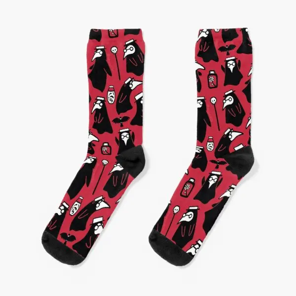 

Plague Doctors Crew Socks Mens Ankle Knee High Black Best Women