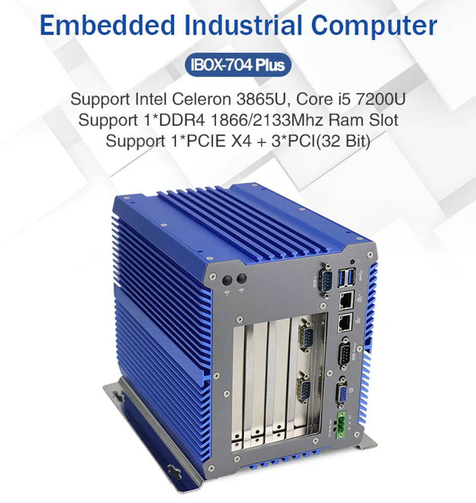 Minisys прочный промышленный встроенный в корпус ПК процессор Intel Celeron 3865u Dual Lan Mini ITX безвентиляторная Поддержка компьютера 3* PCI 1* PCIE