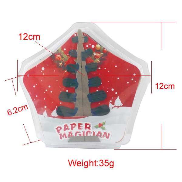 

2PCS/LOT 2019 10x5cm Green Artificial Magic Growing Paper Tree Magical Crystals Christmas Trees Kids Science Toys For Children