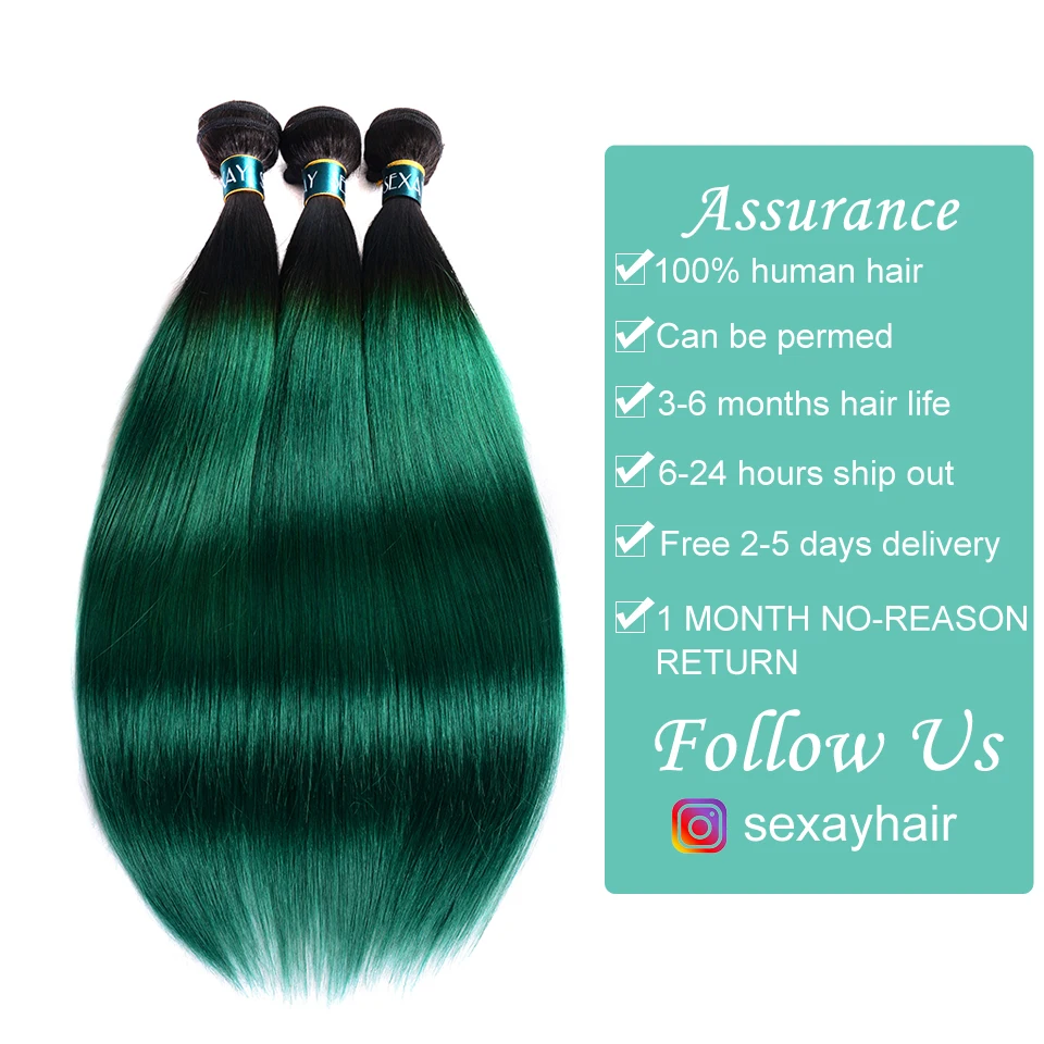 Sexay предварительно окрашенные пряди Ombre с закрытием темных корней Remy бирюзовые