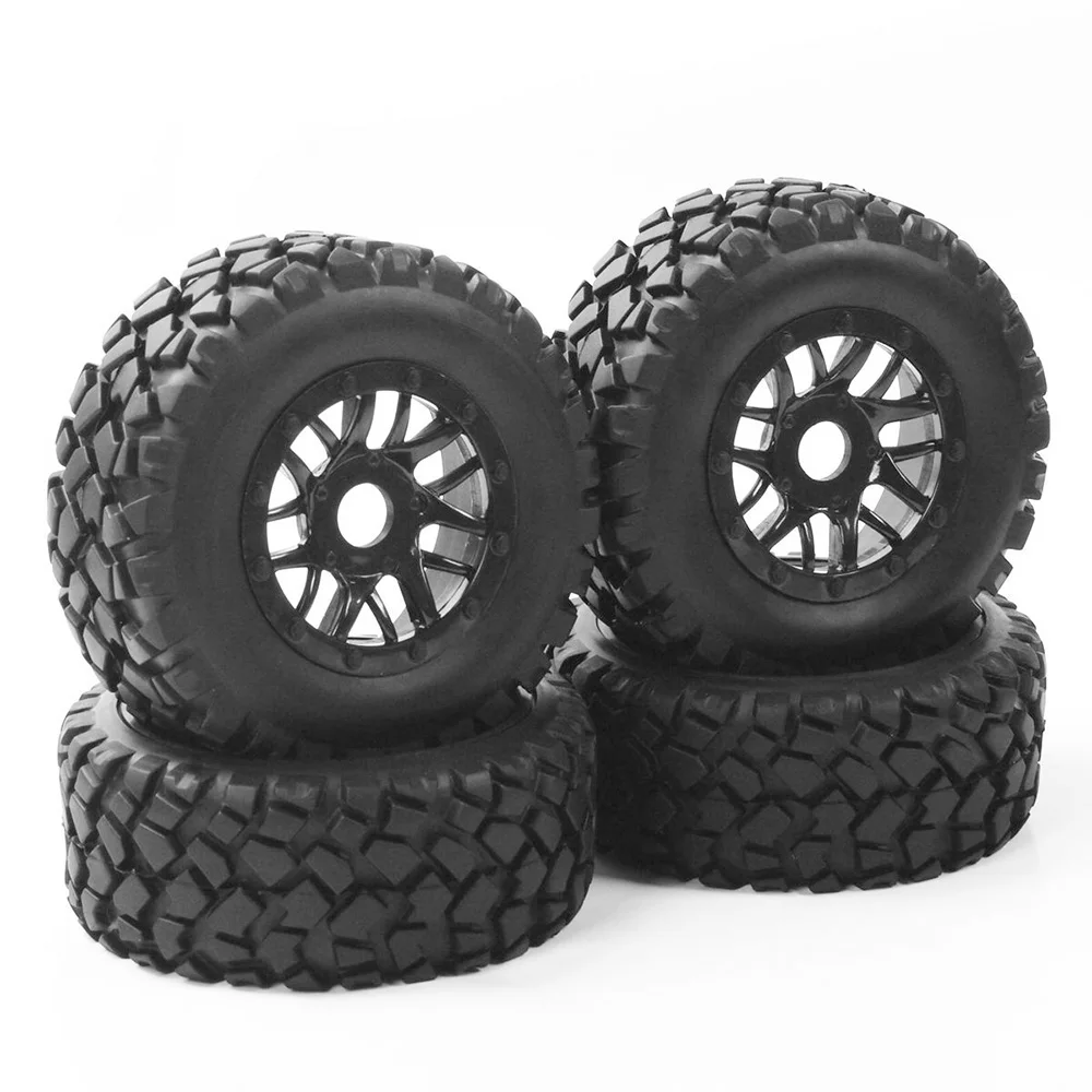 

4Pcs Short Course Truck Rubber Tire&Wheel 17mm Hex For 1:10 RC SLASH Car