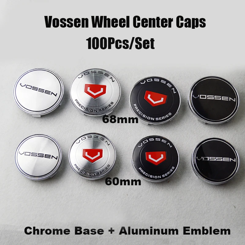 

100Pcs vossen Car Wheel Center Emblem Cover 60MM 68MM Auto Wheel Hub Cap car styling label caps cover decals rim hubcap