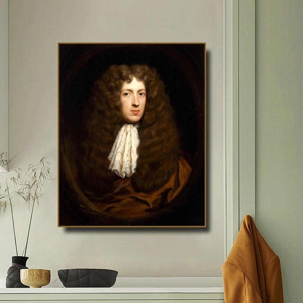 

Canvas Painting Sir Godfrey Kneller Painting《James Vernon》Retro Poster Wall Art Room Decor Pictures Living Room Decoration Mural