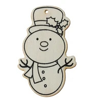 20 pcs kawaii natural wood pendants cute christmas snowman can diy color charm pendants for jewelry making necklace handmade diy