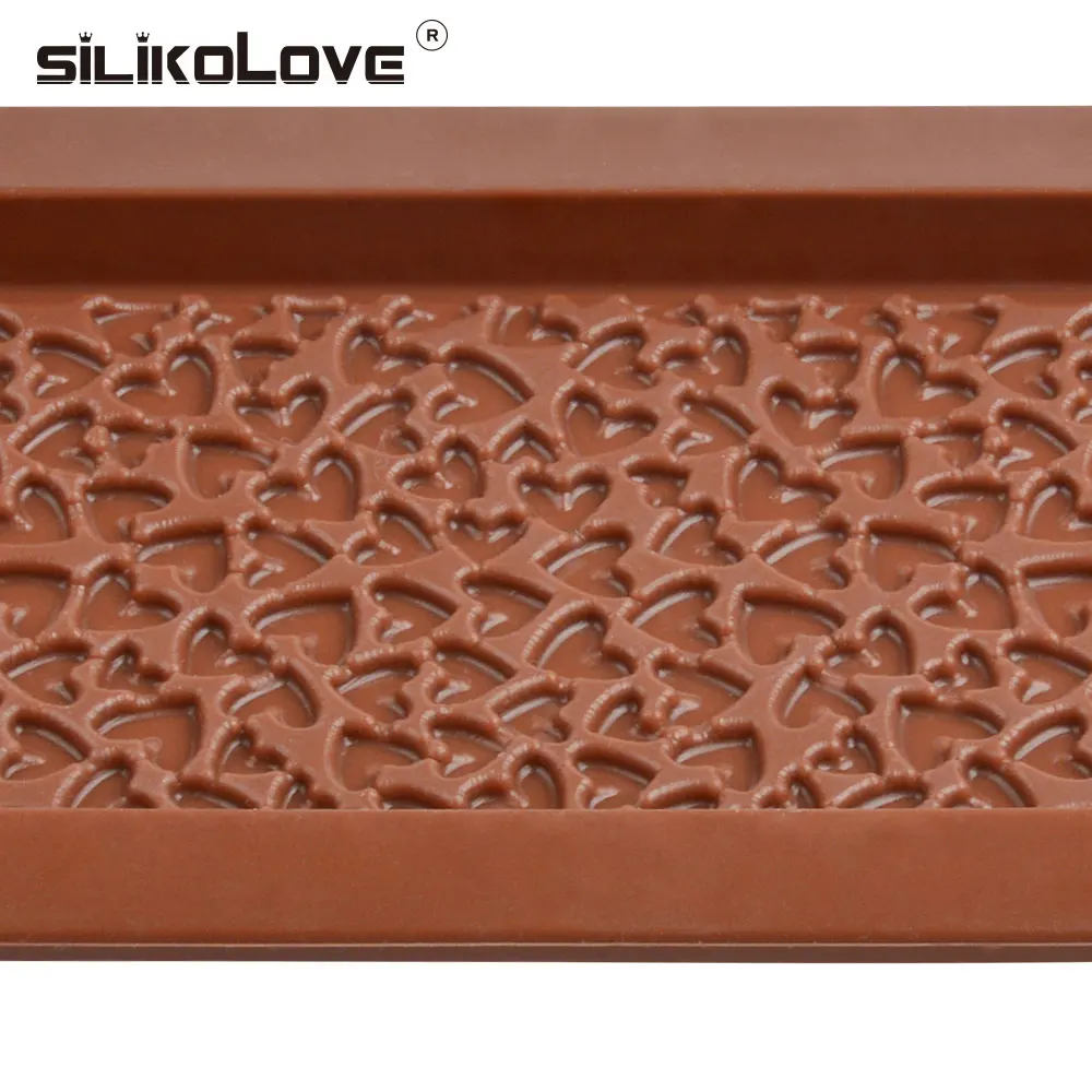 Силиконовая 3d форма для шоколада с тиснением в виде сердца|Формы тортов| |