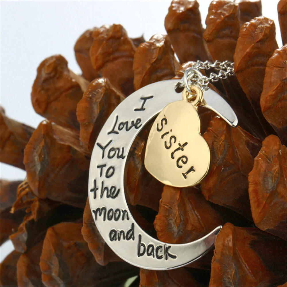 Бренд Винтаж я люблю тебя до Луны и обратно семья кулон ожерелье короткая цепочка