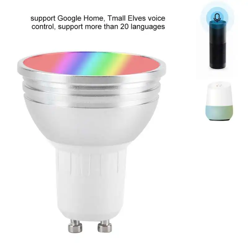 Tuya/Smart life WIFI Smart RGBW Затемняющая световая чашка blub GU10/GU5.3/ E27 совместима с Alexa Google home