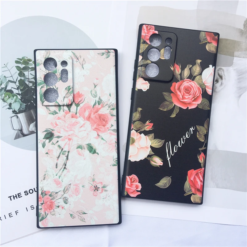Роскошный мягкий чехол для Samsung Galaxy Note 20 с голубым цветком S20 Plus A31 A41 A51 A71 10 Lite S10 Coques