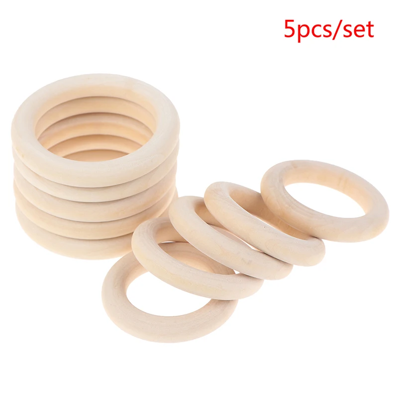 

5pcs Maple Wooden Ring Wood Teething Children Goods DIY Children Toy Chew toys