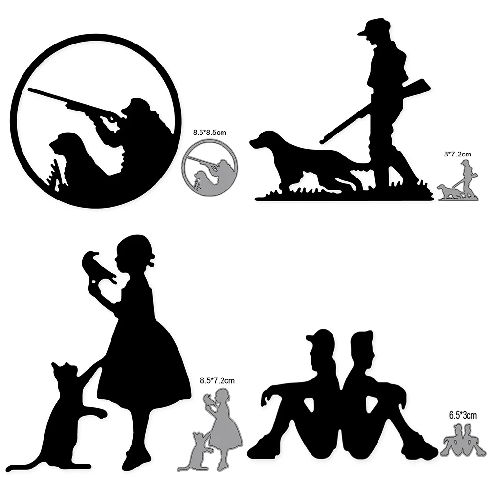 

People Animal Dog Cat 2021 New Metal Cutting Dies Mould Scrapbook Dies for Greet Card Making Cut Paper Craft