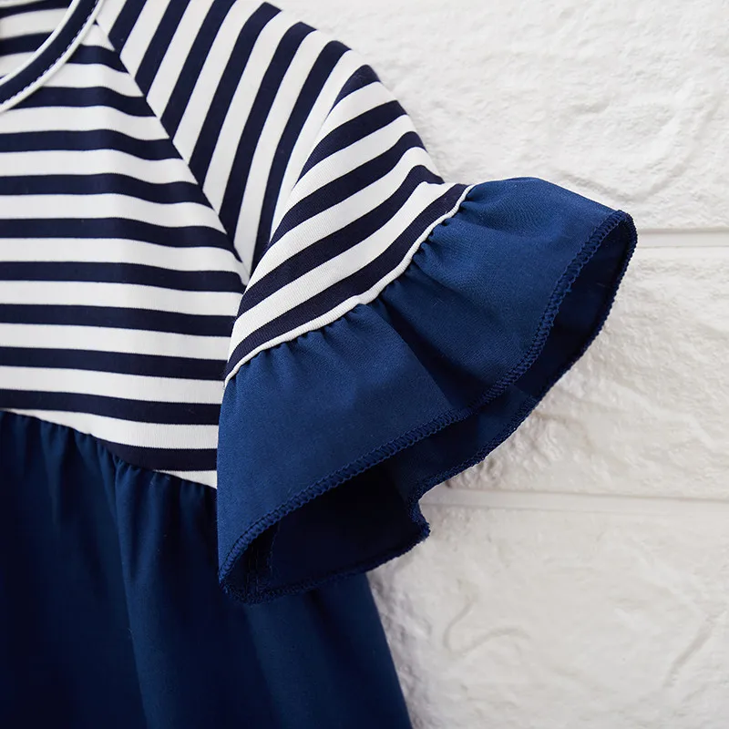 Одежда для девочек Новинка лета 2019 милое Кукольное платье принцессы Полосатое в