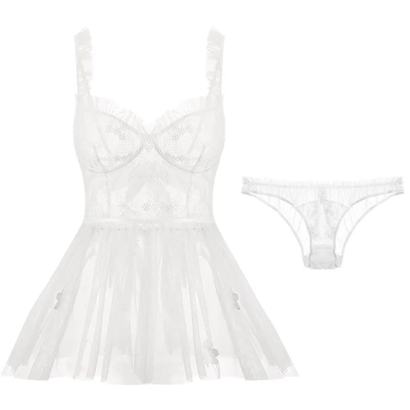 

high-end French princess bride sexy nightgown skirt with shoulder-straps nightgown temptation