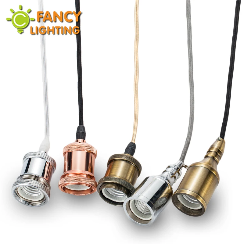 Винтажный подвесной светильник s с переключателем ручки E27 1 м Медный Подвесной