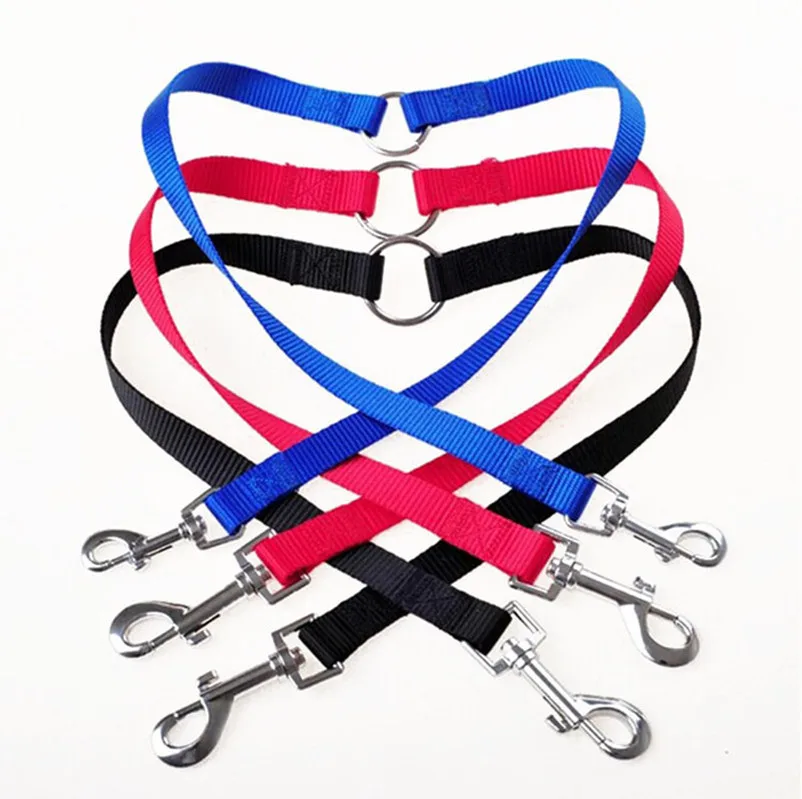 2 в 1 нейлоновый поводок для собак двойные поводки прогулок ошейник двух щенков