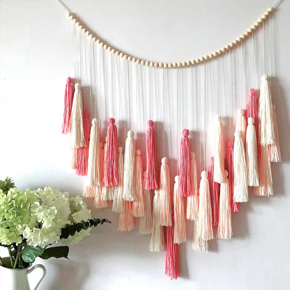 

Nordic Wall Hanging Tapestry Macrame Boho Decor, Hanging Leaf, For Bedroom ,Bohemian Curtains Coffee Table Home Decoration