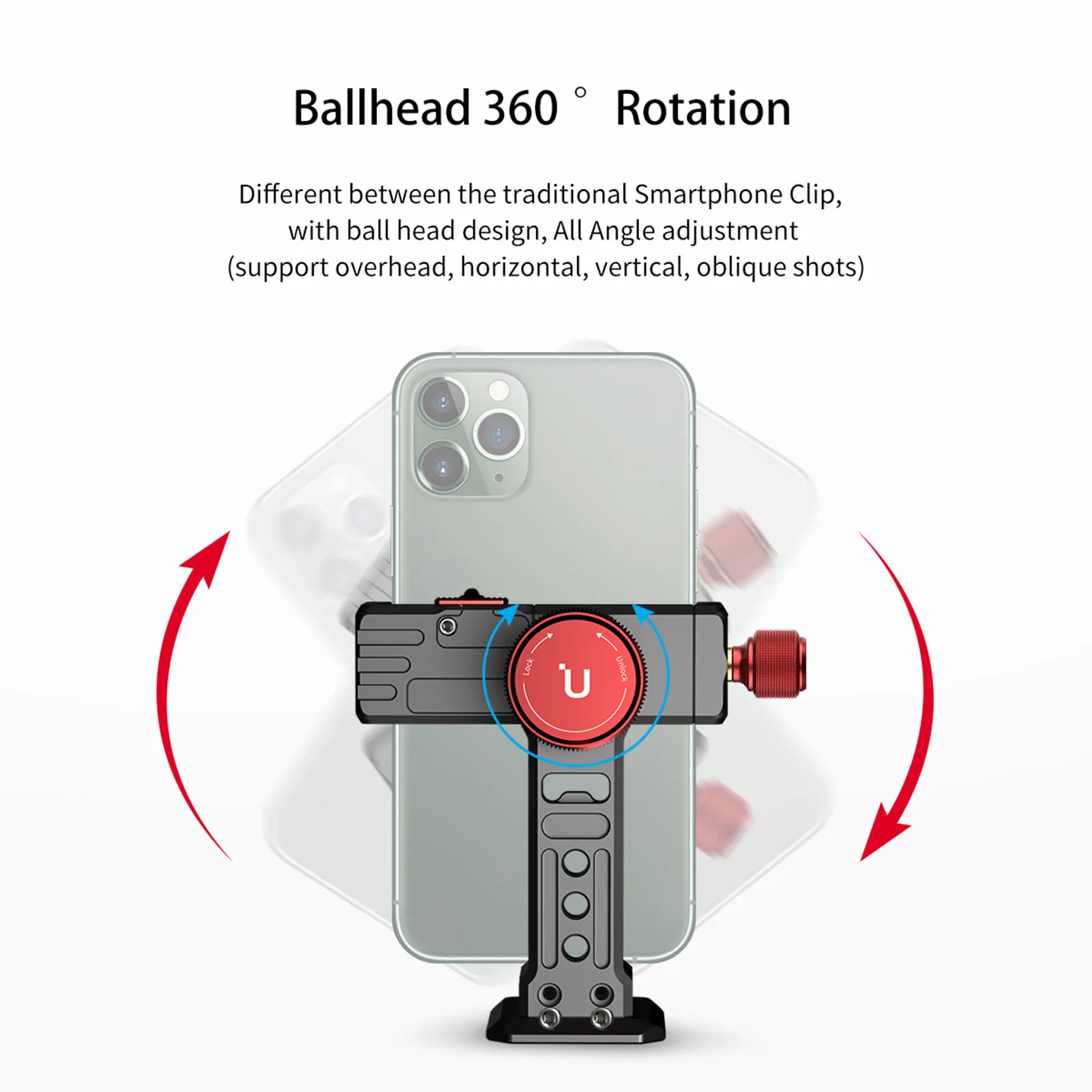 

Ulanzi ST-14 Vertical Shooting Metal Smartphone Mount Holder Cold Shoe Tripod Mount for LED Light Mic Vlog Mount