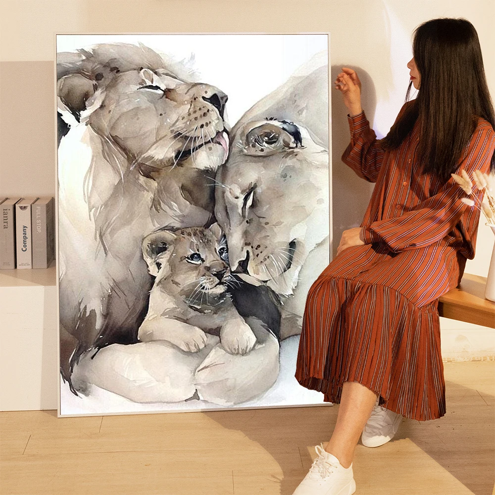 

Картина с животными, три искусства, современный холст, настенные картины, цвет для гостиной, домашний декор, печать