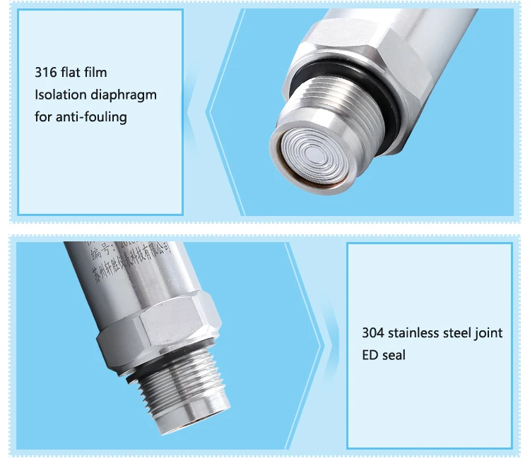 Плоский мембранный датчик давления пленочный из нержавеющей стали 304 4-20 мА 0-10 В