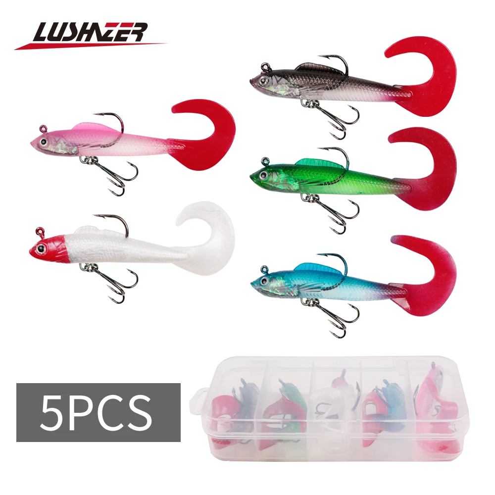 Набор мягких приманок LUSHAZER 5 шт./лот рыболовные приманки воблеры рыба