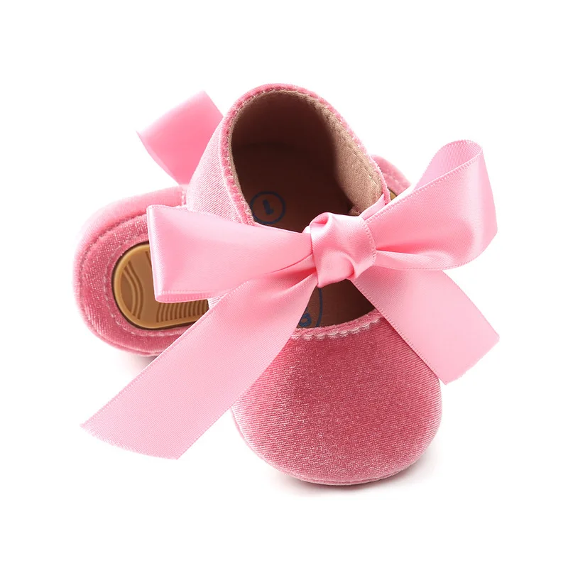 

Newborn Baby Girls Shoes First Walker PU Princess Bowknot Ribbon Dress Shoes Anti-slip Rubber Sole Toddler Crib Shoe Moccasins