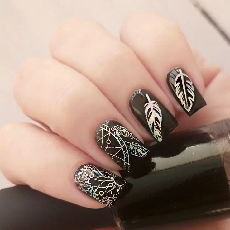 1 рулон цветов изображения ногтей фольги красочные цветочные переводные