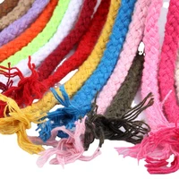 15meterslot cotton cord 5mm color 8 strand twisted hollow cotton rope for bag home decor diy handmade craft accessories
