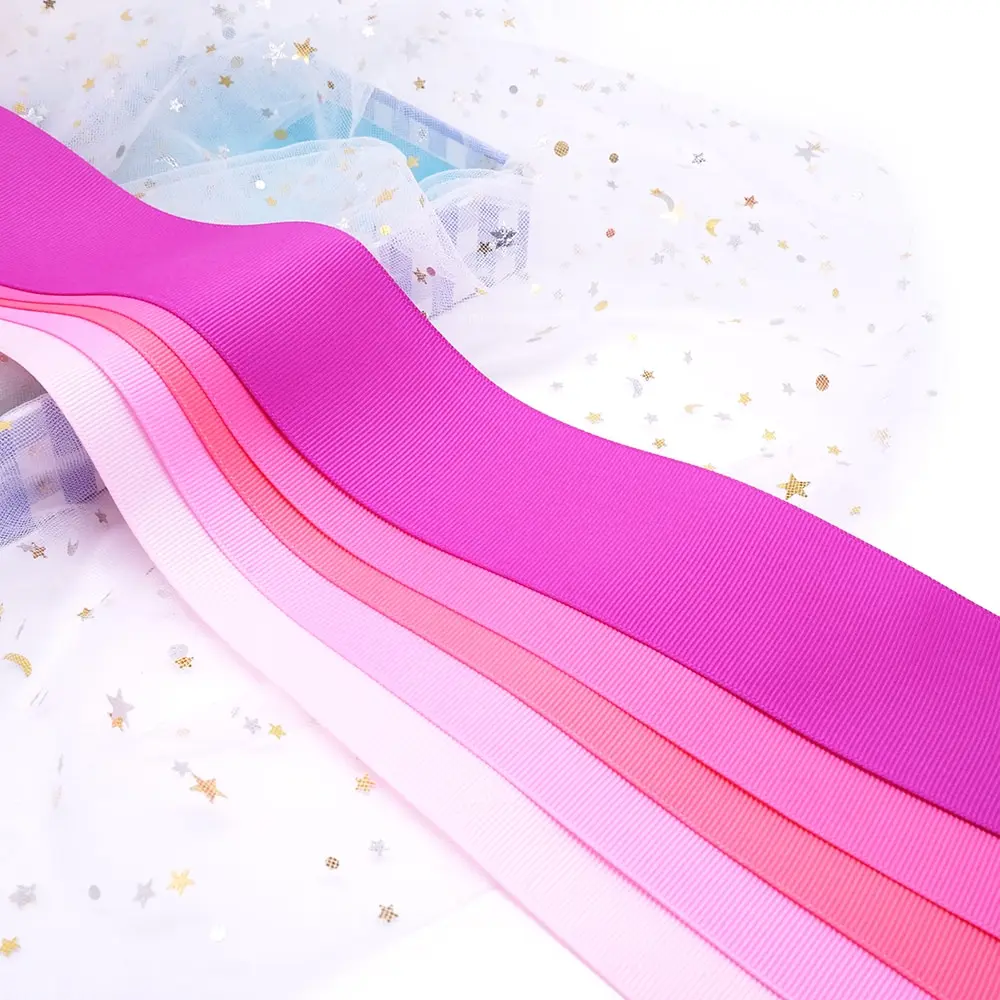 38 MM Width 100% polyester 1.5 inch solid plain Grosgrain Ribbon 50Y pink color | Дом и сад