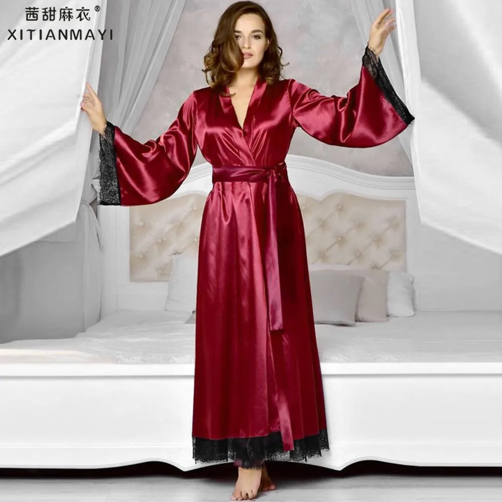 Женский кружевной халат женская сексуальная шелковая ночная рубашка сорочка с