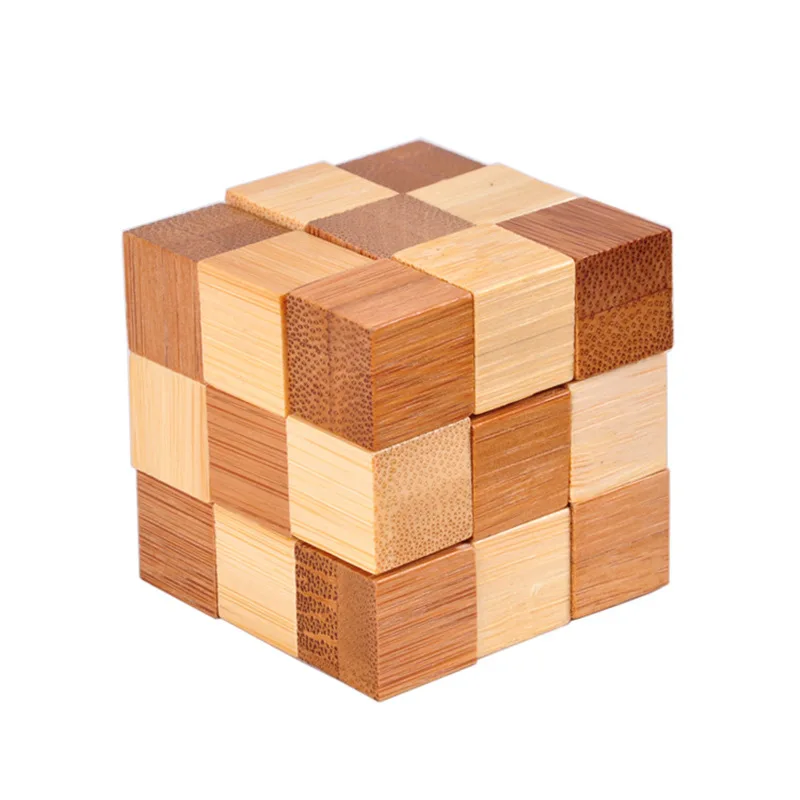 11 типов 4 5 см IQ Brain Teaser Kong Ming Lock 3D деревянная Блокировка заусенцев Пазлы игра