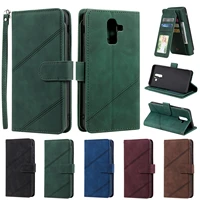 9 card slots flip case for samsung j3 j310 j330 j530 j730 j6 2018 j8 a520 a750 a8 stand bag holder leather wallet soft business