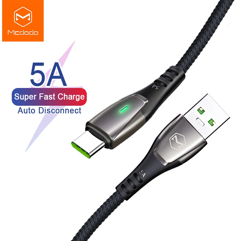 Mcdodo автоматическое отключение 40 Вт USB Type C кабель 5A супер быстрая зарядка для Huawei 4A