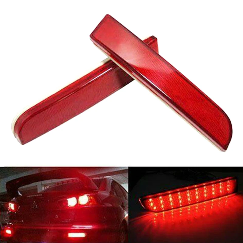

2 Pcs Black Red Car Rear Bumper Lights for Mitsubishi Lancer Evo X Outlander Durable Tail Lamp Brake Turn Signal Lights Fog Lamp