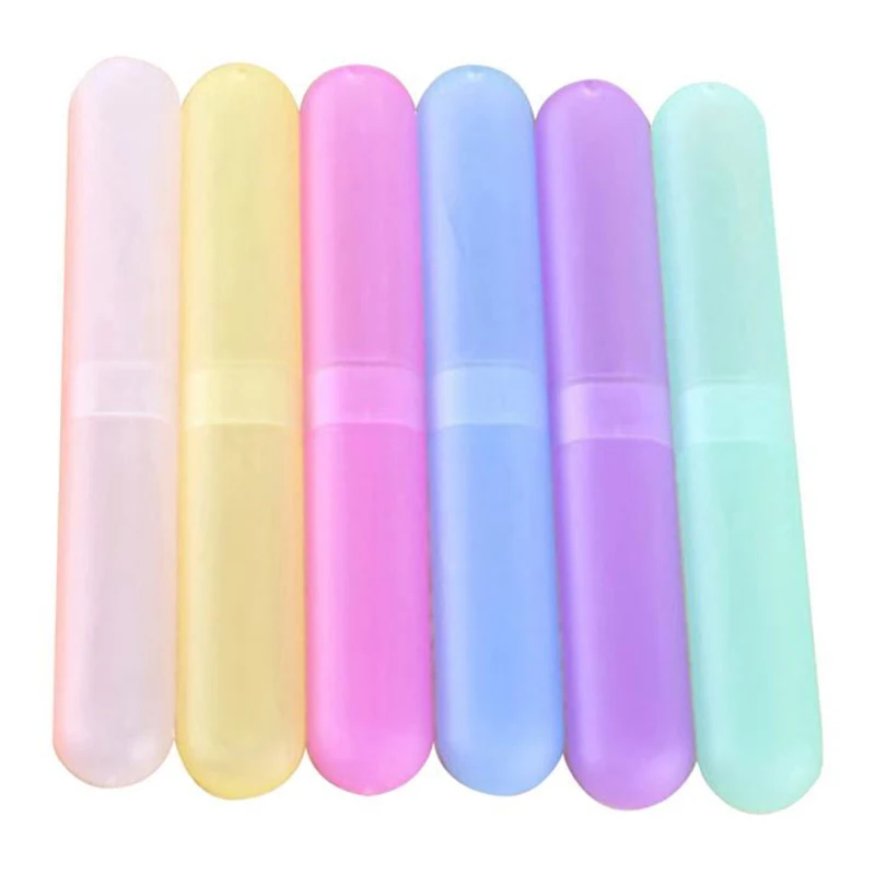 

Plastic Toothbrush Case - 6Pcs Six Colors Portable Dust-Proof Toothbrush Cases Toothbrushes Holder For Daily and Travel