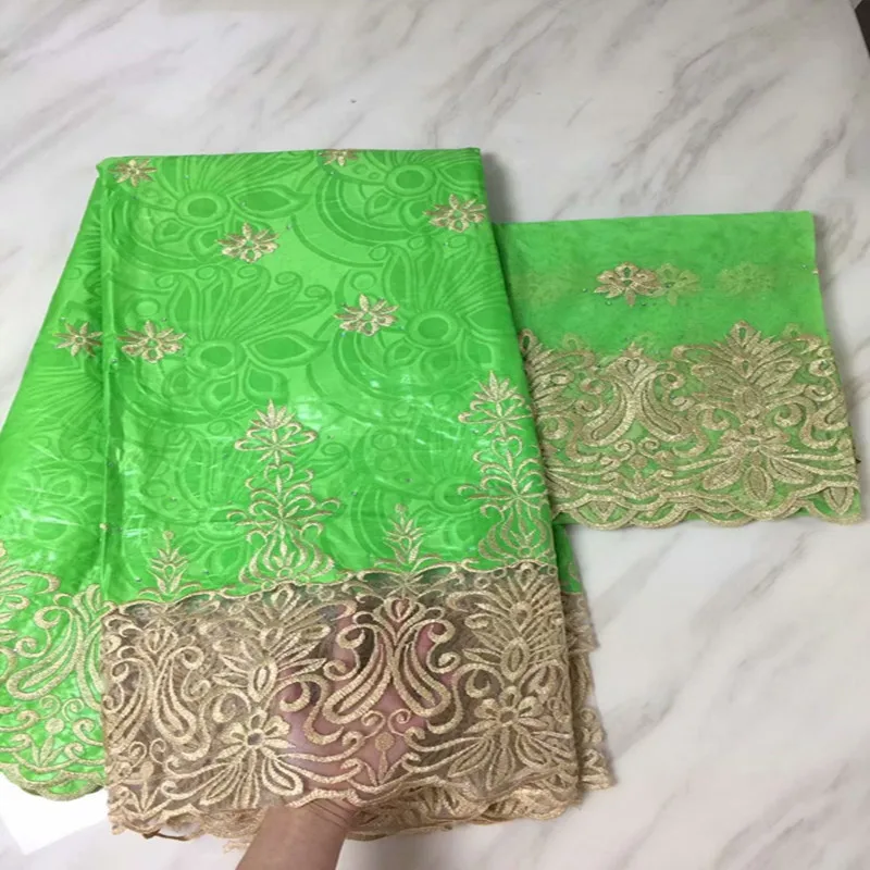 Африканская ткань Африканский Базен Riche с каменным дизайном 5 + 2 ярдов