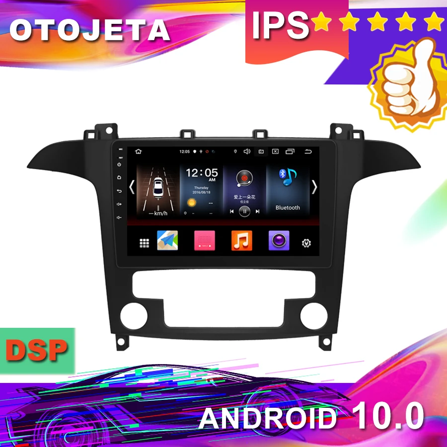 Новое поступление 9 дюймов Android 10,0 Автомобильный gps для Ford S-MAX 2009 Автомобильный Радио автомобильный мультимедийный 1080P магнитофон bluetooth навигация