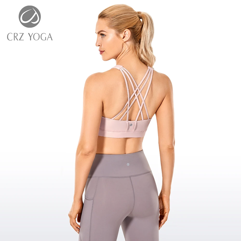 

Женские спортивные бюстгальтеры на бретельках CRZ YOGA, бюстгальтеры для йоги с высокой горловиной без косточек, мягкие бюстгальтеры со встрое...