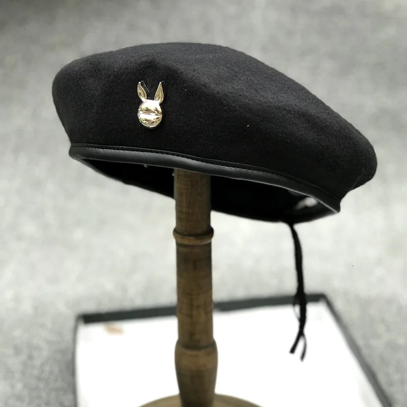 Берет с овечьими полями Женский модный шерстяной берет из 100% шерсти размера плюс