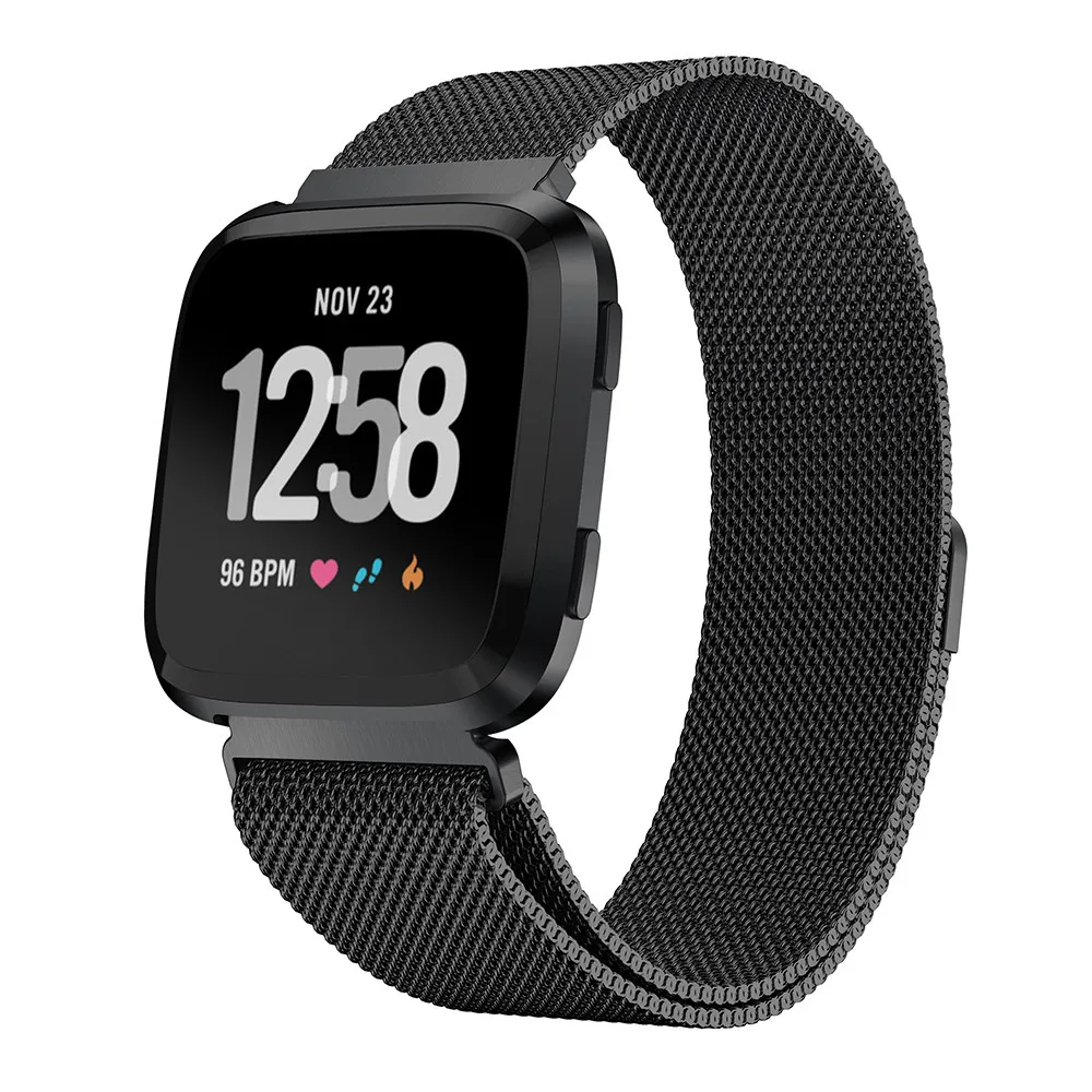 Магнитный с миланским плетением браслет из нержавеющей стали для Fitbit versa сменный металлический ремешок на руку для Fitbit versa