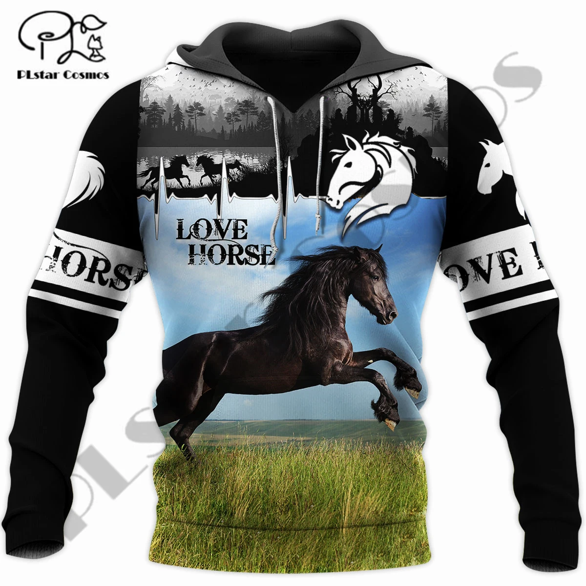 

PLstar Cosmos 3Dprint Newfashion Horse Lover Animal Art Harajuku Pullover Funny Unique Unisex Casual Hoodies/Sweatshirt/Zip A-17