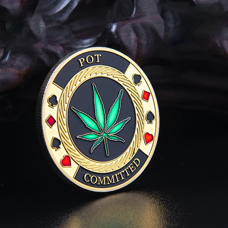 

Personalized Token Coin POT Committed Metal Poker Chip Casino Challenge Gold Coin Collection Lucky Souvenir