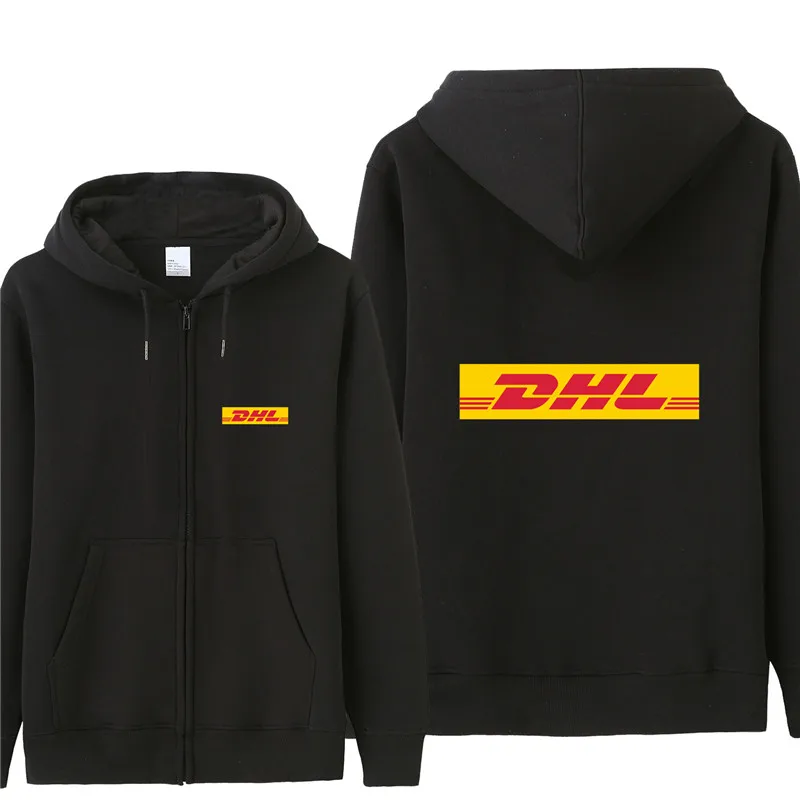 Фото Новая DHL толстовка с капюшоном для мужчин осеннее пальто пуловер флисовая куртка