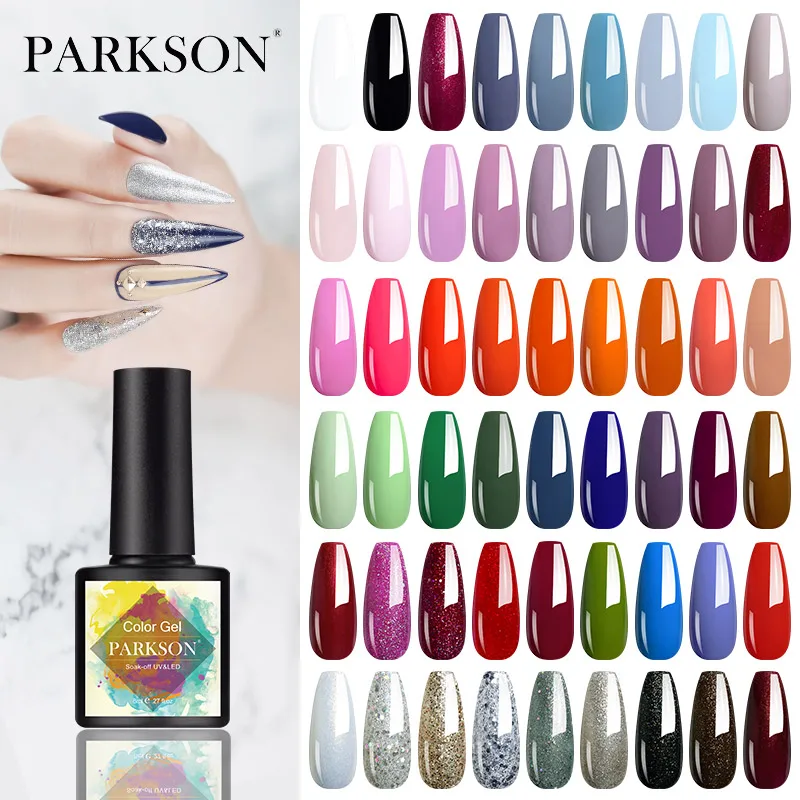 

Parkson New Glitter Color Series Gel Nail Polish 8ml Soak Off UV LED Nail Art Manicure Lacquer Varnish 114 Colors Gel Lak Primer