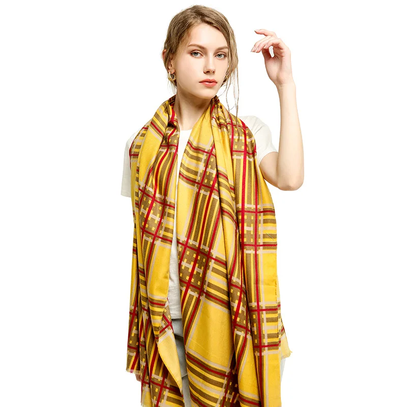 FS Luxury Brand Big Long Wrap Shawl Plaid Scarf For Women Wide Lattices Blanket Tippet Warm Woman Winter Neck Protection |