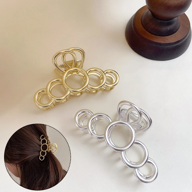 

Circle Shark Clip Catch Clip Hair Accessories All-match Metal Hair Clip French Style Hairpin Temperament Clamps Metal Hair Clip