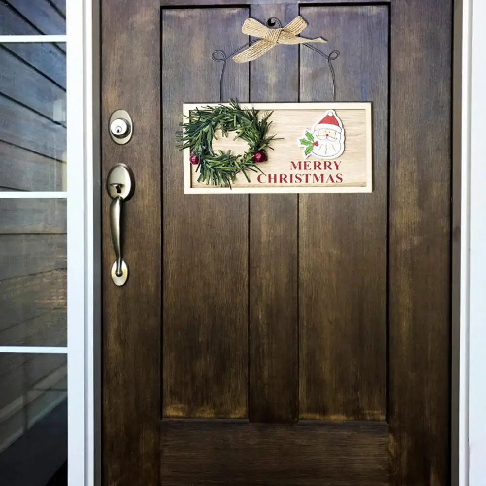 Рождественский венок дверной кулон сосновый конус деревянный настенный баннер