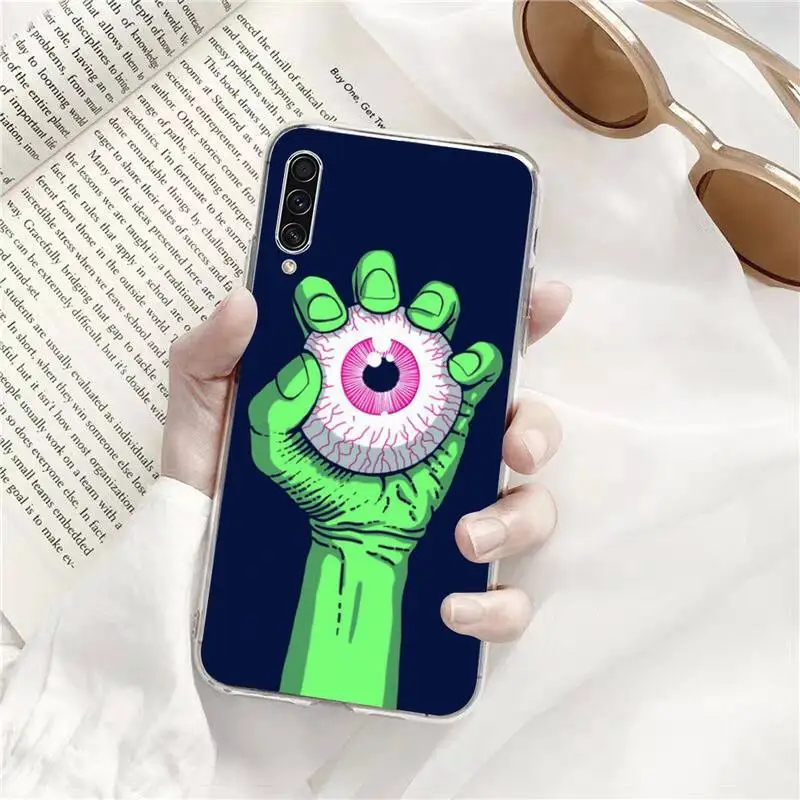 

Horror eyes hand Phone Case Transparent for Samsung A71 S9 10 20 HUAWEI p30 40 honor 10i 8x xiaomi note 8 Pro 10t 11 mobile bags
