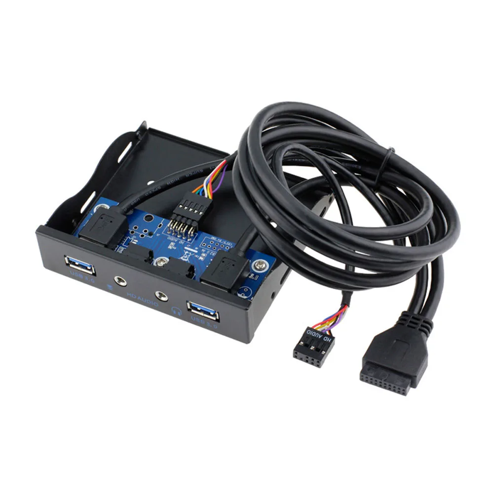 USB 3 0 2 Порты и разъёмы 5 дюймов металлический передний Панель usb хаб с 1 HD аудио