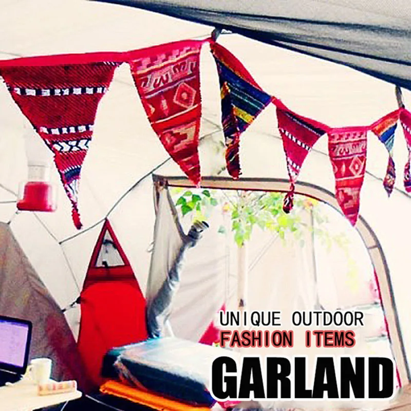 

14 pieces of Japanese and Korean ethnic style pennant outdoor camping decoration string flag Indian tent flag camping flag